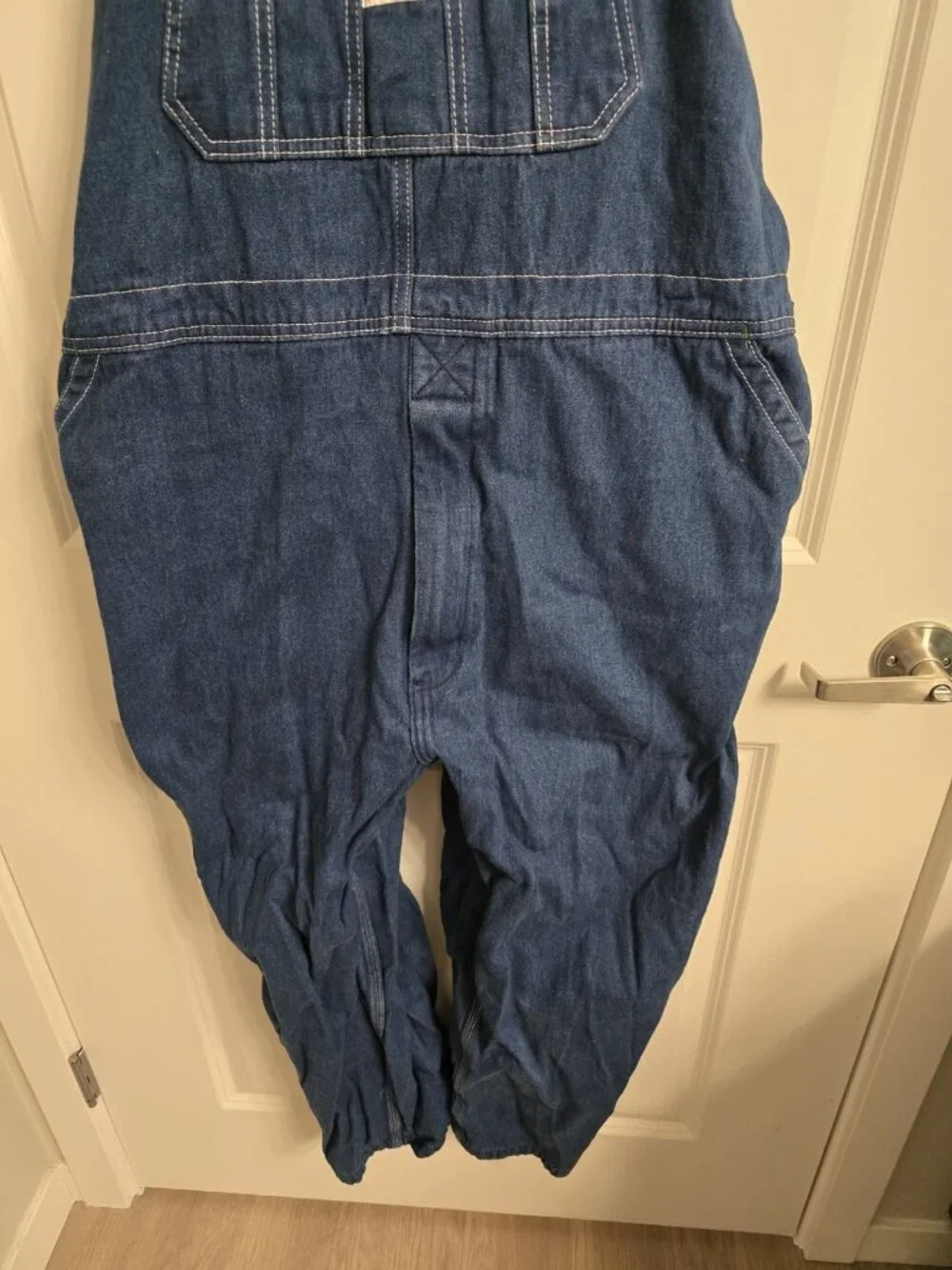 Liberty Bib Overalls Mens 46x28 Blue Denim Carpenter Workwear Zip Bib Vietnam